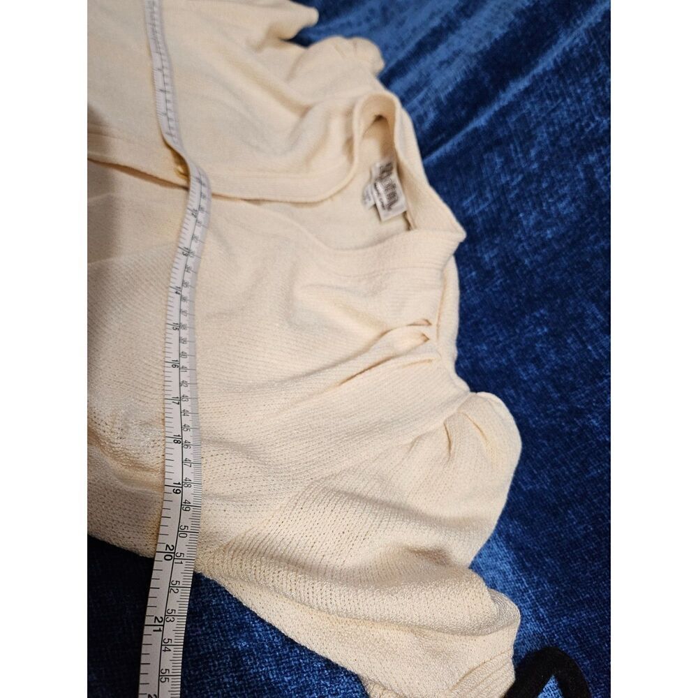 80s St. John Cream Sweater Knit Dress W Belt 6 - Picture 8 of 14
